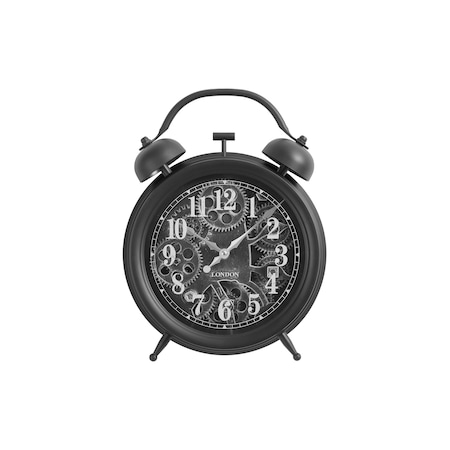 Monarch Specialties Clocks, 12'' Round, Gear Mechanism, Table Clock, Black, Transitional I 9015