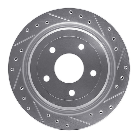 Dynamic Friction Co DFC Brake Rotor - Drilled and Slotted - Silver 631-46009R