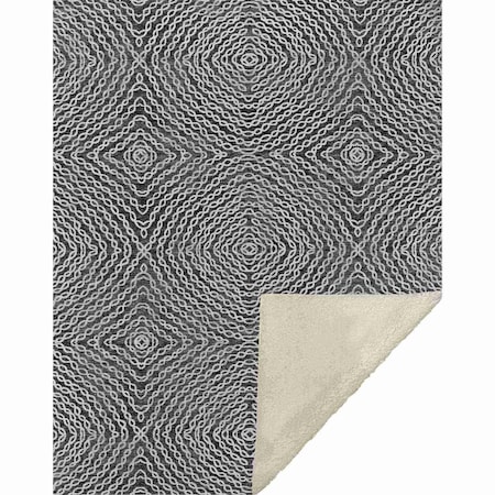 Homeroots 50" X 70" Charcoal And Ivory Abstract Microfiber Plush Throw Blanket 712357