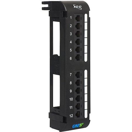 Icc PATCH PANEL, VERTICAL, CAT 5E, 12-PORT ICMPP12V5E
