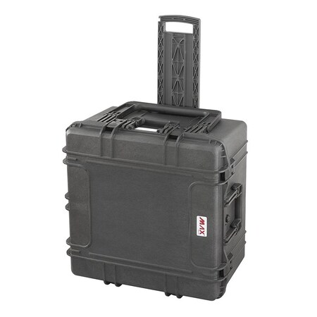 Max 24.2x24.2x14.2 in black IP67 certified, Military spec'd, trolley with foam MAX615STR