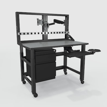 Safco Computer Workstation, 1,000 lb cap. TWTYP18TBLKSTGMBK