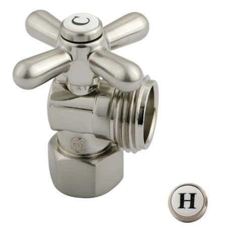Pinpoint 5 in. IPS  .75 in. Hose thread Angle Shut-off Valve  Satin Nickel PI900561