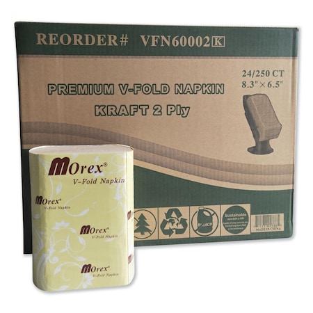 Kd 6.5 x 5 in. Premium V-Fold Pop-Up Dispenser Napkin, Brown, 6000PK KD3759202