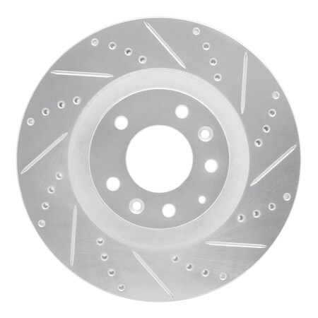 Dynamic Friction Co DFC Brake Rotor - Drilled and Slotted - Silver 631-80069R