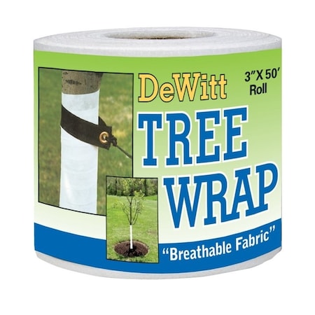 Dewitt Tree Wrap, 50 ft L, 3 in W, Polypropylene TW3W