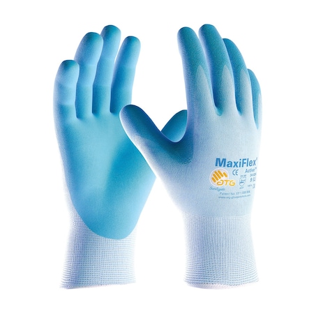 Atg Seamless Knit Nylon Glove w/Ultra Lightweight Nitrile Coated MicroFoam Grip on Palm&Fingers, T, 12PK 34-824/XL