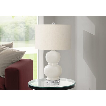 Monarch Specialties Lighting, 25''h, Table Lamp, Cream Ceramic, Ivory / Cream Shade, Contemporary, Modern I 9744