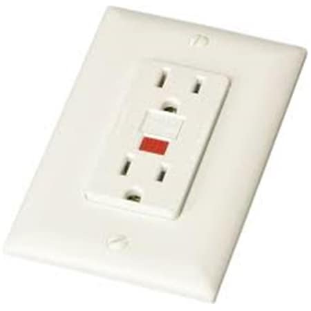 Rv Designer White Dual GFCI Outlet with Cover Plate RVDS801