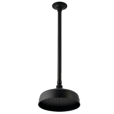 Kingston Brass 8" Round Brass Shower Head with 17" Ceiling Mounted Shower Arm, Matte Black K124K20