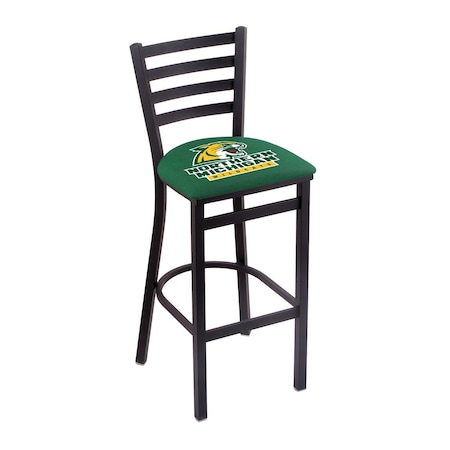 Holland Bar Stool Co 25" Blk Wrinkle Northern Michigan Stationary Counter Stool, Ladder Back L00425NorMic