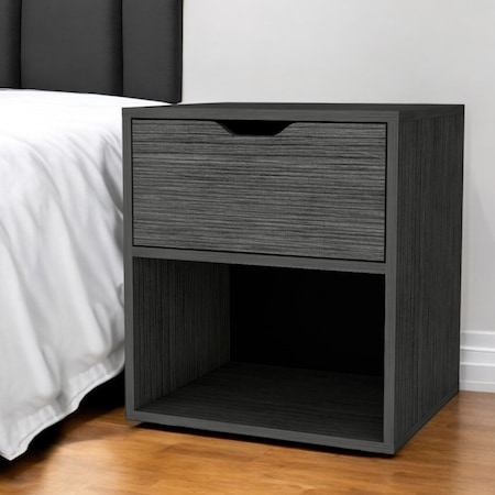 Homeroots 20" Gray Wood One Drawer Nightstand 553687