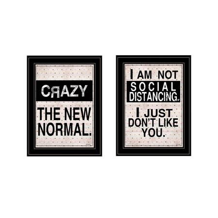 Homeroots Set Of Two The New Normal Black Framed Print Wall Art, 2PK 408178