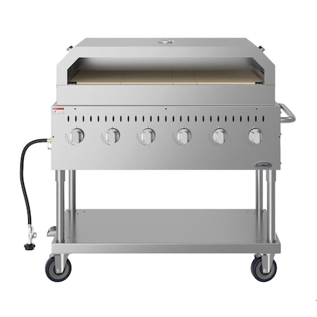 Koolmore 48 in. Commercial Outdoor Propane Gas Grill With Pizza Oven, ETL Listed in Stainless-Steel CGKIT4-48P