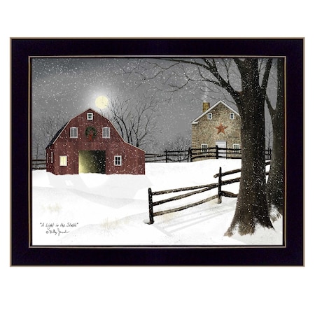 Homeroots Light in the Stable 2 Black Framed Print Wall Art 404492