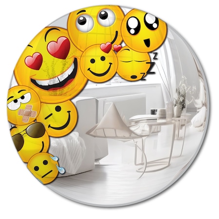 Se-Kure Luxe Frameless Kids Theme Smile Face Convex Mirror 18in CSF02-18