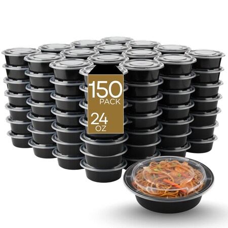 Eco Harmony Products Microwaveable Food Container, Round with Lid, 24oz, 150PK 804537