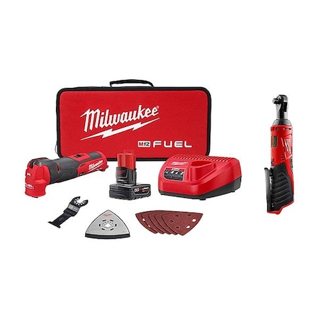 Milwaukee Tool M12 FUEL Multi-Tool Kit + M12 Ratchet 2526-21XC, 2457-20