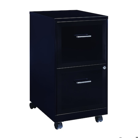 Space Solutions 14.25 in W 2 Drawer Mobile Vertical File Cabinet, Black 16872