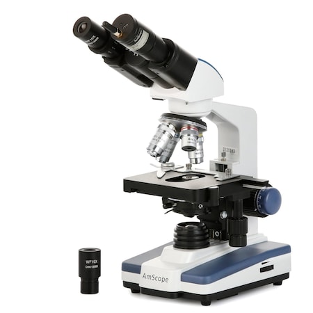 Amscope Binocular Compound Microscope 40X-2500X Student & Professional w/ LED, 3D Stage + Wi-Fi 2.0MP Digita B120C-WF