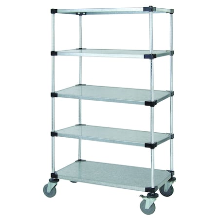 Quantum Storage Systems SOLID SHELF MOBILE CART 5 SHELVES - 74in M2436SG47-5