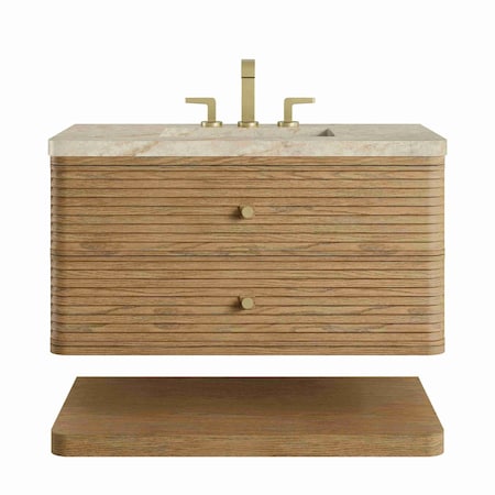 James Martin Vanities Allamari 36" Single Vanity, Dune Mist w/ 3 CM Tajnar Eclos Top D640-V36-DMS-WTJR