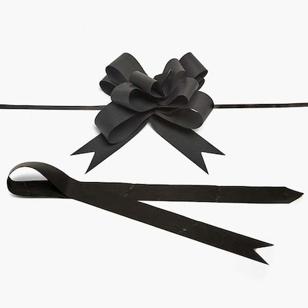 Nashville Wraps 6-3/4 Black Textured Poly Butterfly Pull Bows, 12PK 16TBK