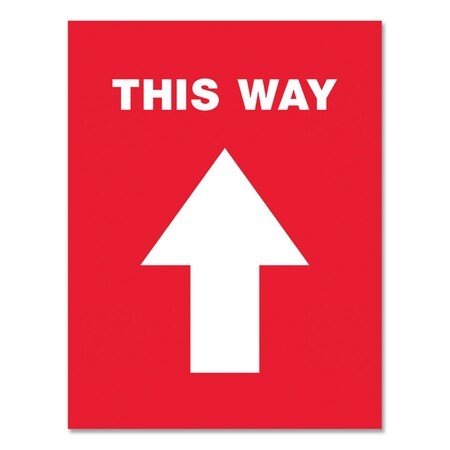 Avery Social Distancing Floor Decals, 8.5 x 11, This Way, Red Face, White Graphics, 5PK 83091