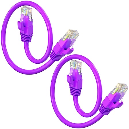 Maximm Cat6 Ethernet Cable 1ft 10Gbps 550MHz UTP, 2PK, Purple, 2PK CAT6CCA-1PU-2PK