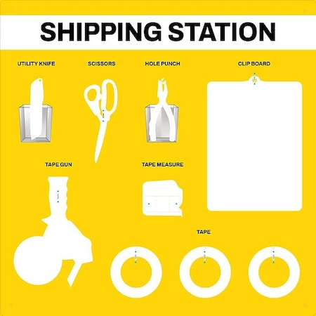 Visual Workplace Shipping Supplies Shadow Board 30-1910-3030-S11801
