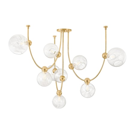 Corbett Lighting Astraia 9 Light Chandelier 66.75 In. Vintage Brass 450-67-VB