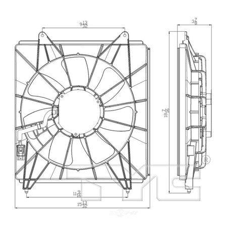 Tyc A/C Condenser Fan Assembly 611430