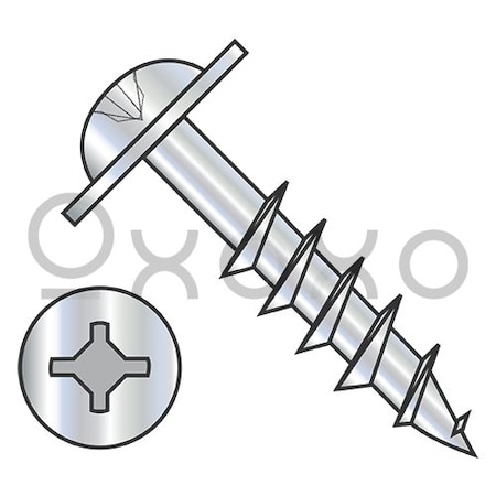 Oxoxo 8-11X2 1/4 Square Phillips Drive Round Washer Deep Thread Wood Screw 2/3 Thread Zinc Bake, 1500PK 569027