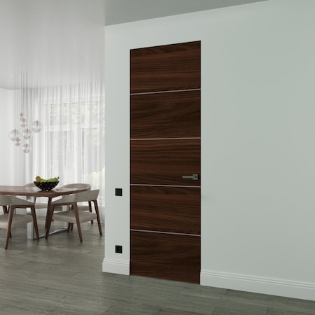 Sartodoors Hidden Door, Planum 0020 Chocolate Ash Concealed Metal Frame 18" x 80" Left-hand Inswing PLANUM0020MF-CA-18x80-LH-I