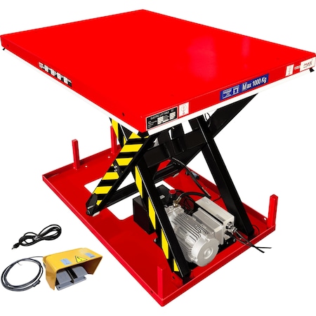 Pake Handling Tools Electric Hydraulic Scissor Lift Table With Foot Pedal, 2,200 lb. Capacity, 48'' x 36'' PAKHWBG103648F