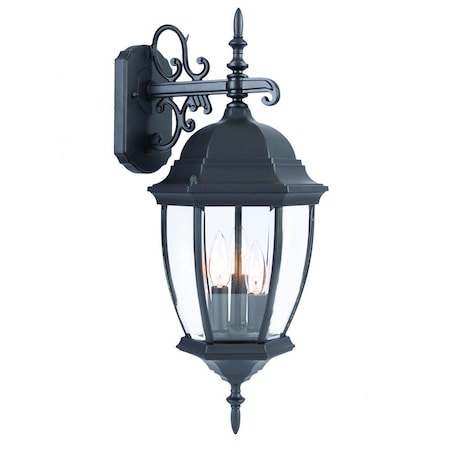 Homeroots Matte Black Hanging Ornamental Lantern Wall Light 398376