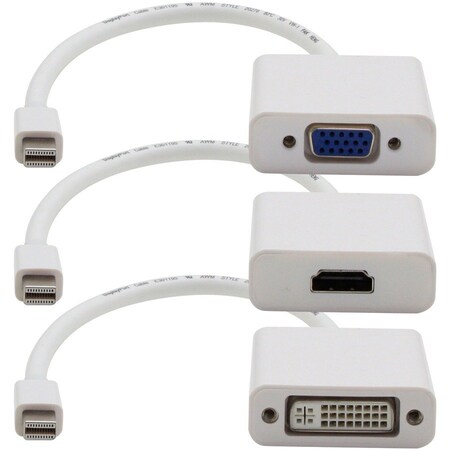 Add-On Addon Mini-Displayport Male To Hdmi/Vga/Dvi Male White Adapter MDP2VGA-HDMI-DVI-W