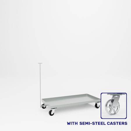 Pucel Steel Dolly with Removable Handle, 24 in W x 48 in D, Putty 24-D-48-S