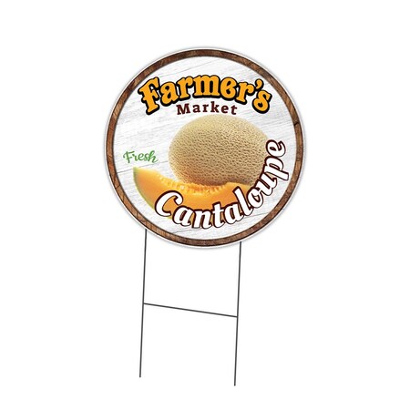 Signmission Farmers Market Cantaloupe Double Sided Corrugated Plastic Circle Yard, C-24-CIR-DS-WS- Cantaloupe C-24-CIR-DS-WS- Cantaloupe