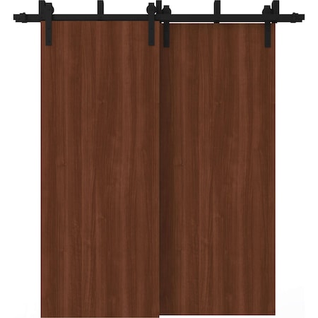 Sartodoors Sliding Closet Barn Bypass Doors 84 x 80 inches, BASIC 3001 Walnut Franko, Modern 8ft Rails Hardwa BASIC3001BBB-GOFR-84