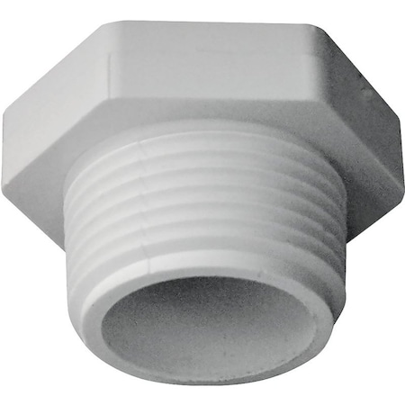 Lasco IPEX Pipe Plug, 1 in, MPT, PVC, White, SCH 40 Schedule 435624