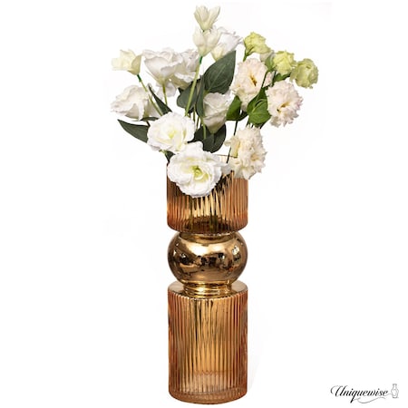 Uniquewise 14-Inch Decorative Orange Tall Glass Vase - Modern Minimalist Decor for Parties, and Special QI004735.OR.L