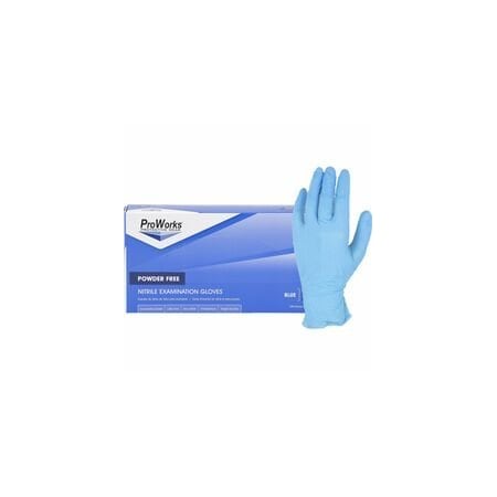 Proworks Nitrile Powder-Free Exam Gloves - 4 mil Thickness x 9.50in Glove Length - Large Size - For, 10PK GL-N135FL
