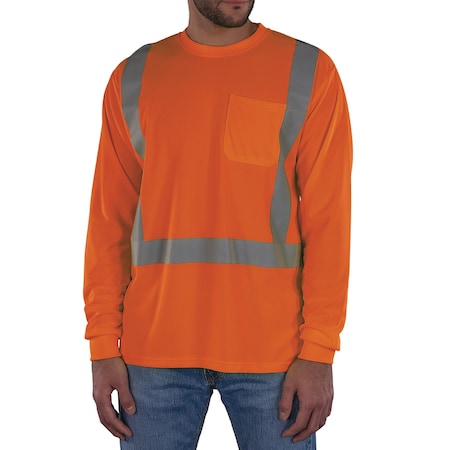 Ergodyne 2XL Orange Class 2 Essential Long Sleeve Hi-Vis T-Shirt 8284