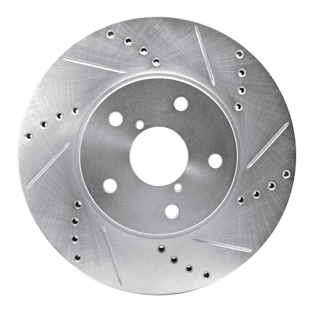 Dynamic Friction Co DFC Brake Rotor - Drilled and Slotted - Silver 631-13026R