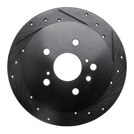Dynamic Friction Co DFC Brake Rotor - Drilled and Slotted - Black 633-76086R