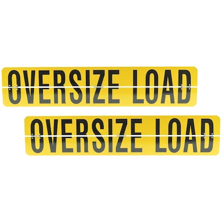 Mytee Products 12in x 60in Hinged Aluminum Oversize Load Sign, 2PK AL-OVERSIZE6012x2