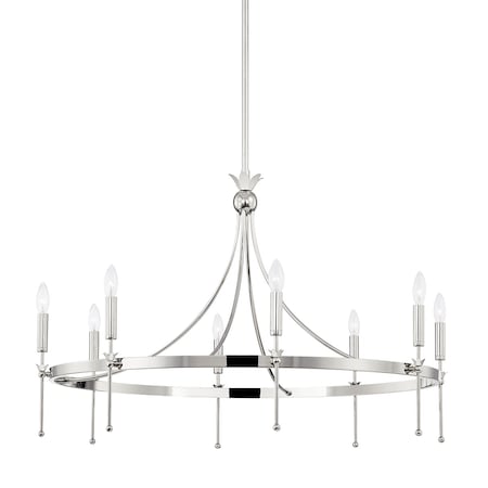 Hudson Valley Lighting Gates 8 Light Chandelier 38.5 In. Polished Nickel 4338-PN