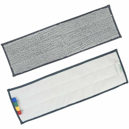 Unger Excella Reusable Mopping Pad, 20 x 6, Gray with Color-Coding Tabs EF40M