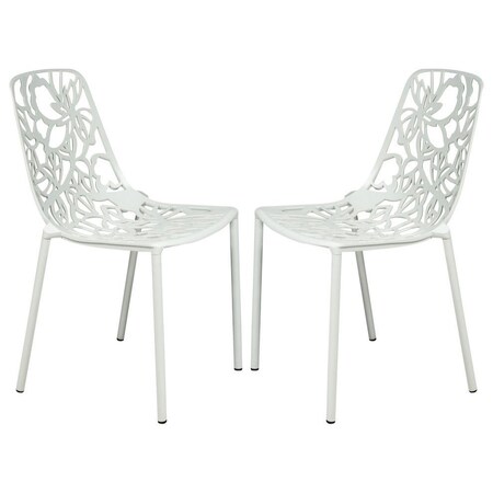 Leisuremod Modern Devon Aluminum Chair, White, 2PK DC23W2